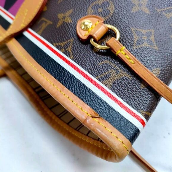 Auth Louis Vuitton Neverfull Tote Limited Edition Game ON Monogram Canvas MM - Picture 8 of 16